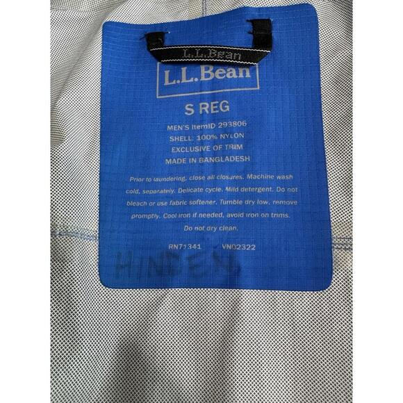 LL Bean Trail Rain Blue Nylon Full Zip Hooded Jacket Windbreaker - Picture 7 of 9